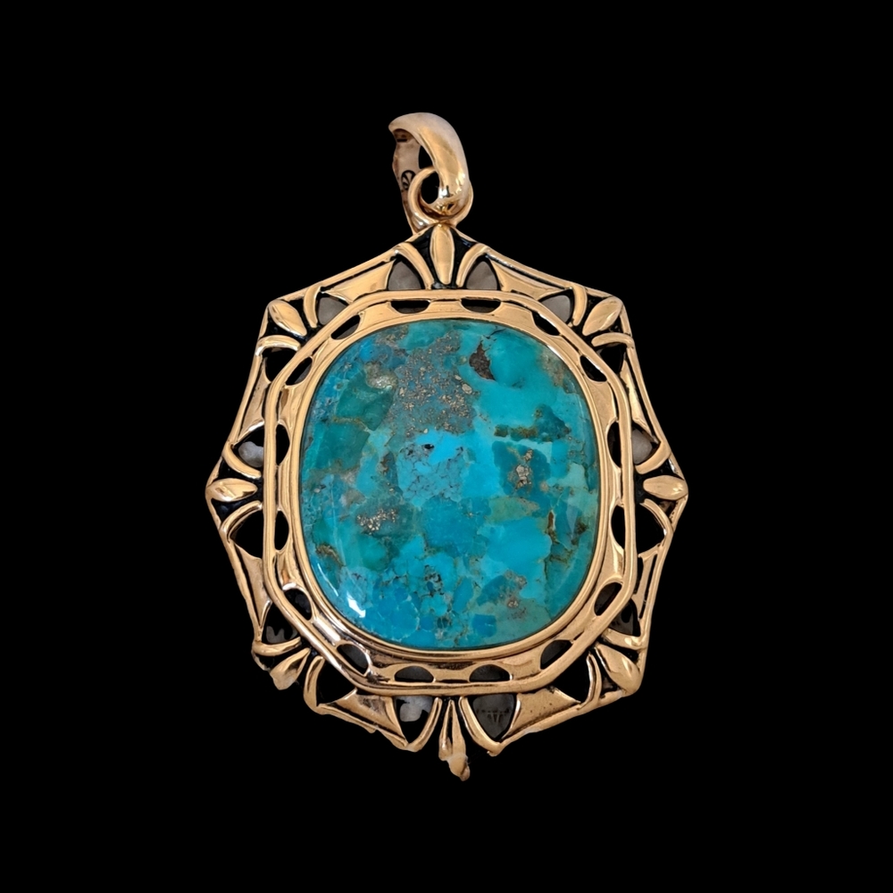 Barse 2" X 2 1/2" Turquoise Pendant